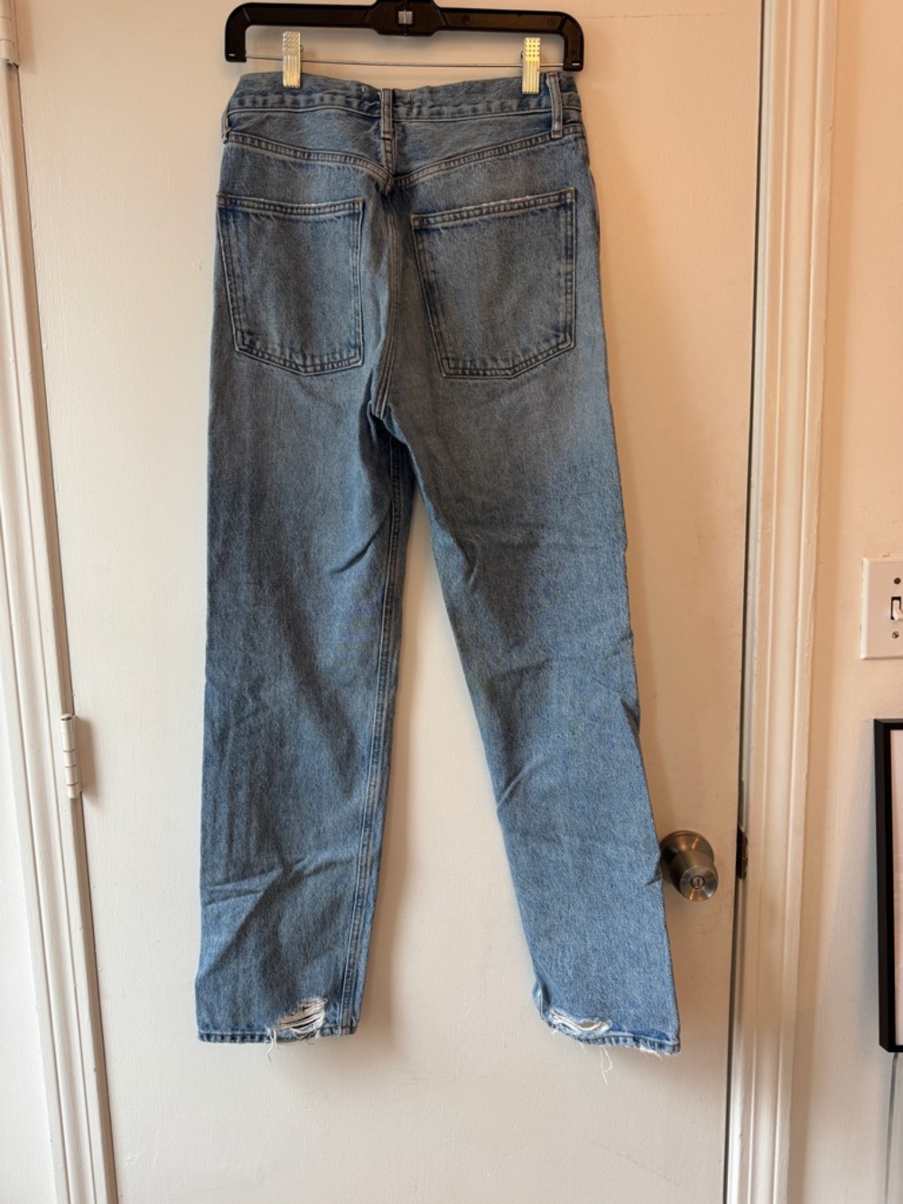 Agolde Medium Blue Straight Leg Jeans - Picture 3 of 4